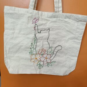 Floral Cat Vibes Tote