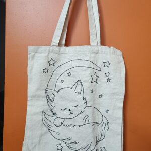 Dreamy Kitty Canvas Tote Bag