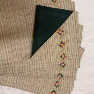 Striped Embroidered Table Mats