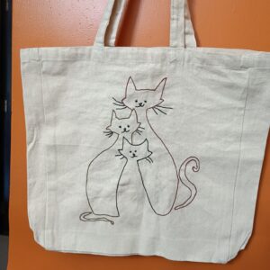 Whisker Family Embroidered Tote