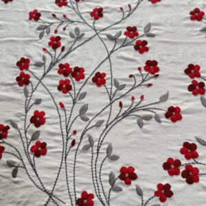Scarlet Blossom Satin Bed Ensemble
