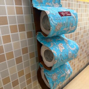 Aqua Paisley Cascade Toilet Roll Holder