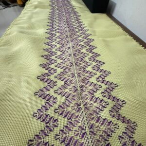 Lavender Trail Huck Embroidered Table Runner