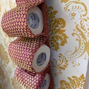 Royal Magenta Brocade Toilet Roll Holder