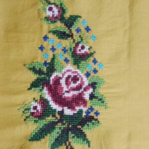 Golden Rose Embroidered Cotton Bedsheet Set