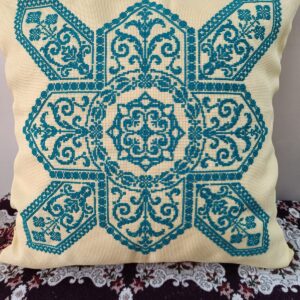 Turquoise Heritage Embroidered Cushion Cover