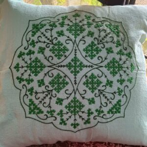 Emerald Vine Medallion Cushion Cover