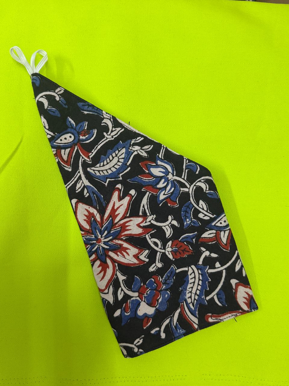 Black floral Kalamkari Cutlery Wrap